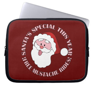 Der Mustache fährt Laptop-Ärmel des Santa Laptopschutzhülle