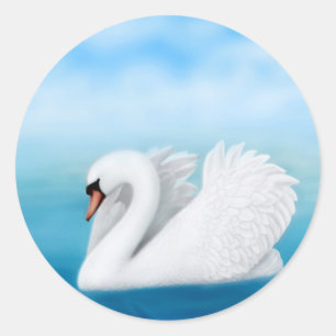 Der Mute-Swan-Sticker Runder Aufkleber