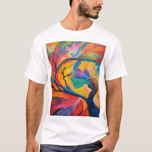 Der Mystische Baum und der farbenfrohe Vogel T-Shirt