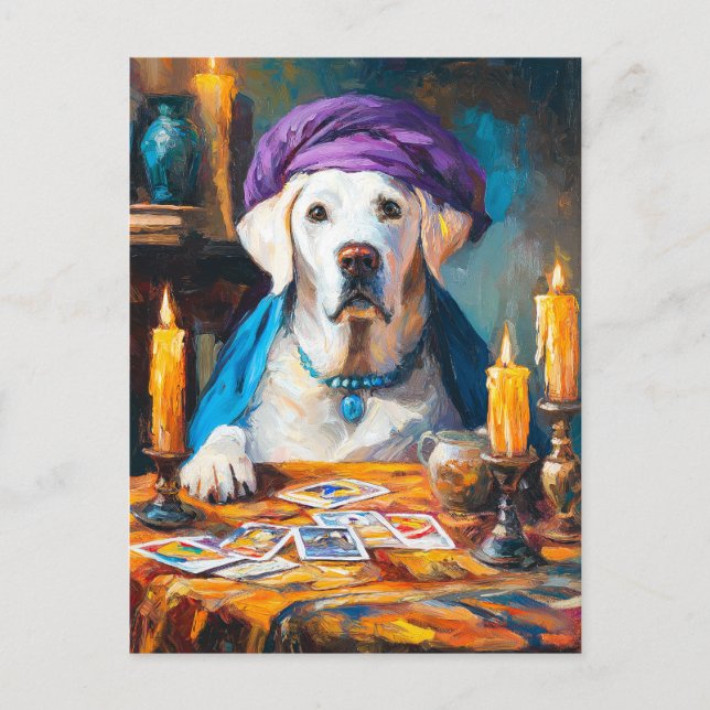 Der Mystische Fibel | Funny Fortuneteller Dog Postkarte (Vorderseite)