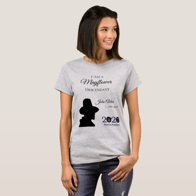Der Nachkomme-Frauen Johns Alden Mayflower der T - T-Shirt (Vorne ganz)
