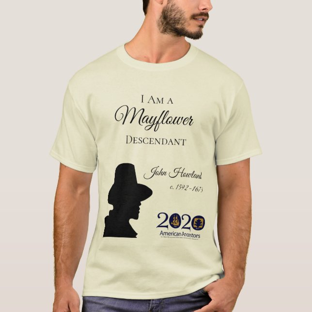 Der Nachkomme-Männer Johns Howland Mayflower der T T-Shirt (Vorderseite)