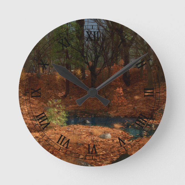 Der Nachmittag des Jahres Runde Wanduhr (Vorderseite)