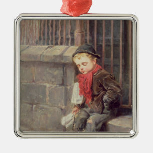 Der Nachrichten-Junge Silbernes Ornament