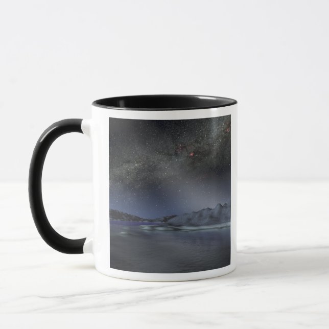 Der Nachthimmel von einem hypothetischen Alien Pla Tasse (Links)