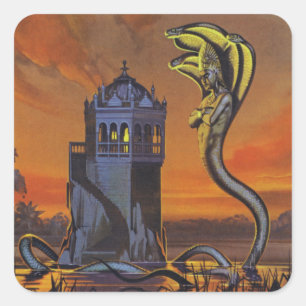 Der Naga-König (farbige Litho) Quadratischer Aufkleber