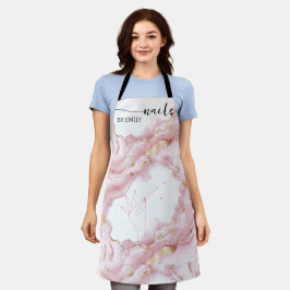Der Nagel aus Marmor in Rosa und Gold Schürze