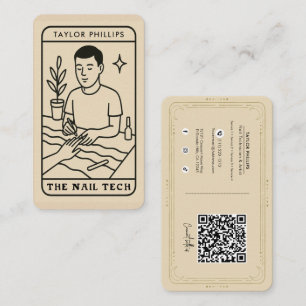 Der Nagel-Tech-Männliche-Mystische-Tarot-Social-Me Visitenkarte