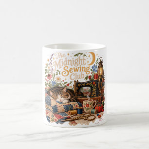 Der Nähclub um Mitternacht – Tabby Cat Nähbecher Kaffeetasse