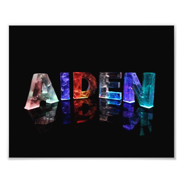 Der Name Aiden in 3D-Leuchten Fotodruck (Vorne)