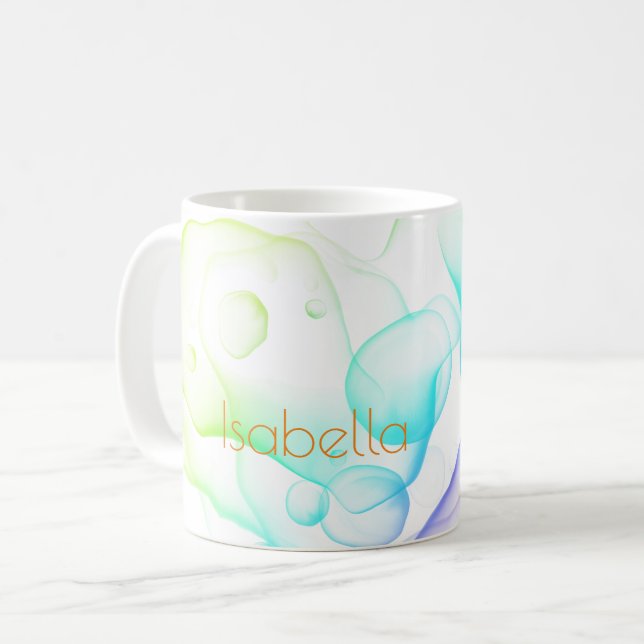 Der Name "Alchohol Ink" Modern Colorful Fun Kaffeetasse (Vorderseite Links)