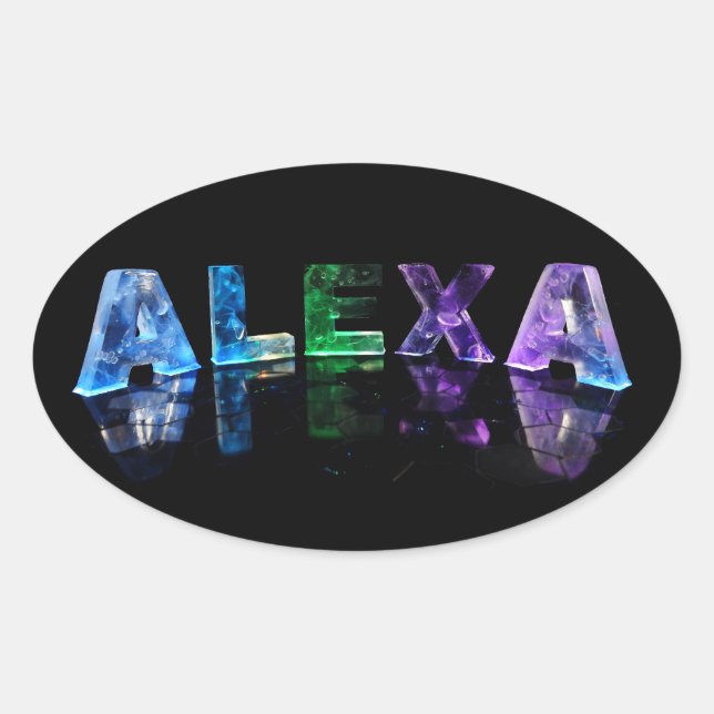 Der Name Alexa in Lights Ovaler Aufkleber (Vorderseite)