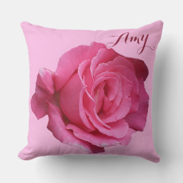 Der Name Amy hübsch rosa Rosa Blütenboho Kissen