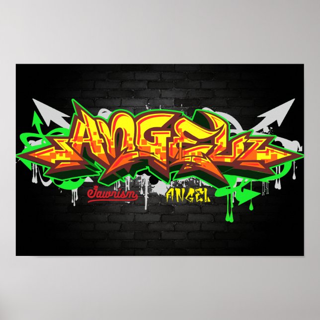 Der Name Angel in Graffiti Poster (Vorne)