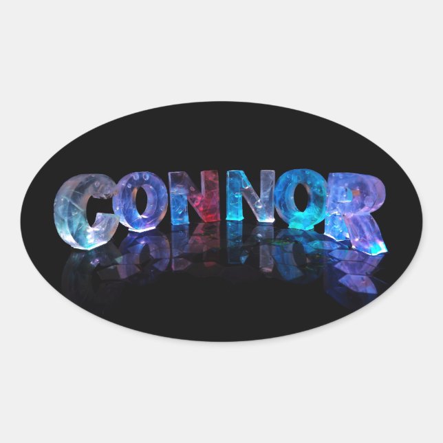 Der Name Connor in 3D Lights Ovaler Aufkleber (Vorderseite)