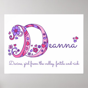 Der Name "Deanna initial D doodle art" bedeutet, d Poster