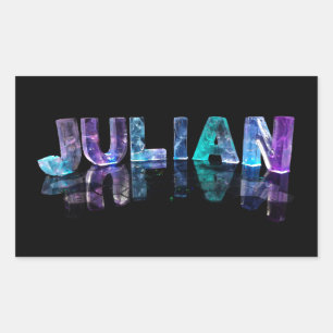 Der Name, der in 3D julianisch ist, beleuchtet Rechteckiger Aufkleber