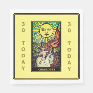 Der Name der Sun-Tarot-Karte für die gelbe Geburts Serviette