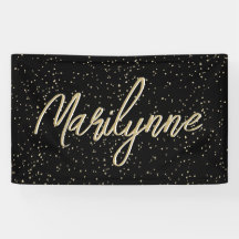 Der Name des Geburtstags des Black Gold-Glitzer de