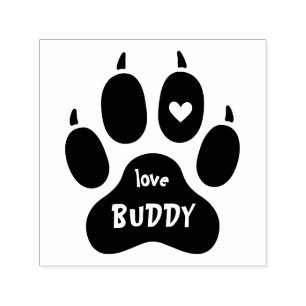 Der Name des Hundes Funny Pet Print Heart & Signat Permastempel
