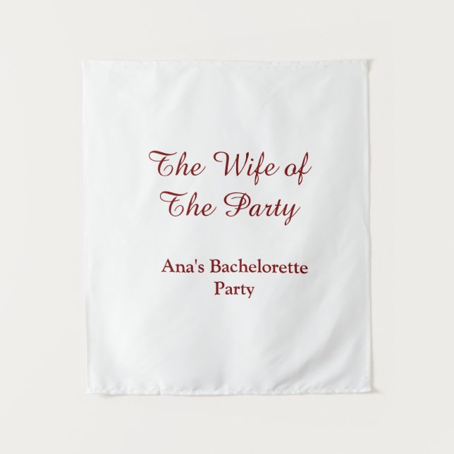 Der Name des Junggesellinnenabschieds der Ehefrau  Wandteppich (Vorderseite)