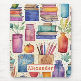 Der Name des modernen Musters "Zurück zu Schulmate Mousepad