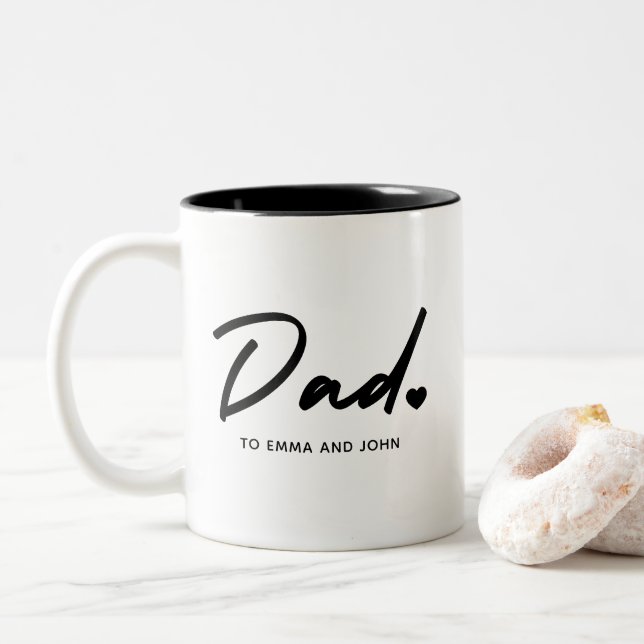 Der Name des modernen Vaters Script Kid Zweifarbige Tasse (Mit Donut)