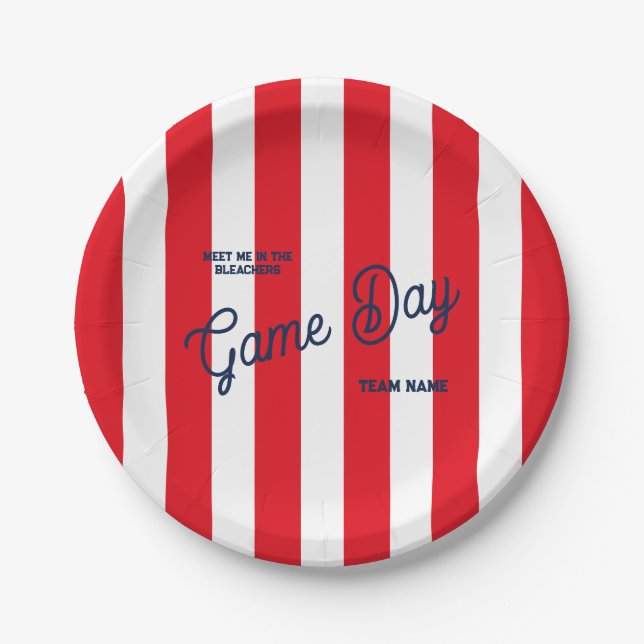 Der Name des Teams trifft mich in den Blechers Red Pappteller (Vorderseite)