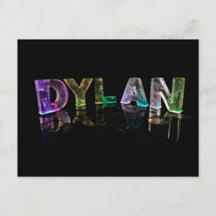 Der Name Dylan in 3D-Leuchten (Foto) Postkarte