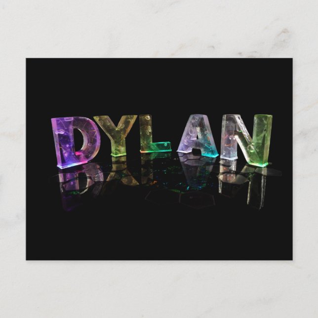 Der Name Dylan in 3D-Leuchten (Foto) Postkarte (Vorderseite)