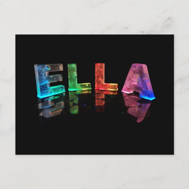 Der Name Ella in 3D Lights (Foto) Postkarte (Vorderseite)