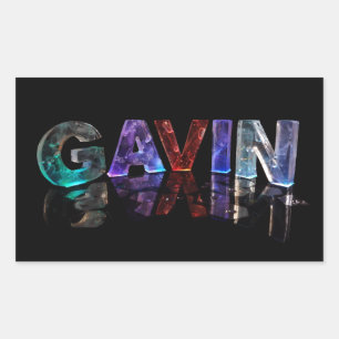 Der Name Gavin in 3D-Leuchten (Foto) Rechteckiger Aufkleber