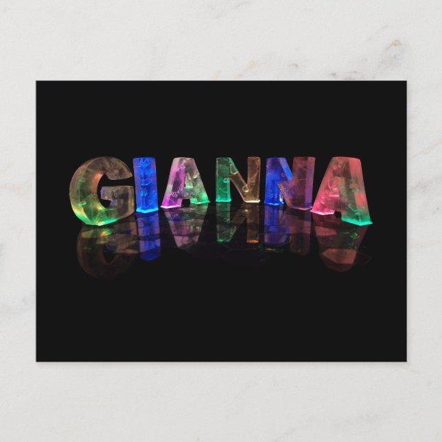Der Name Gianna in 3D-Leuchten (Foto) Postkarte (Vorderseite)