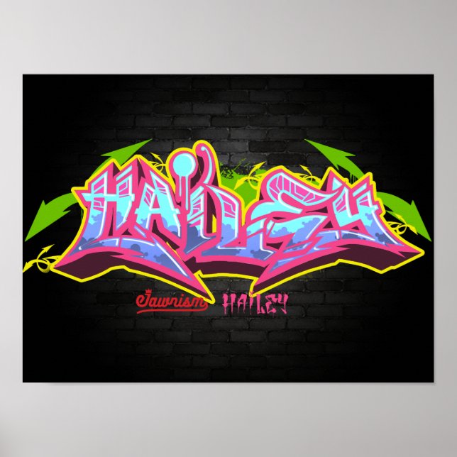 Der Name Hailey in Graffiti Poster (Vorne)