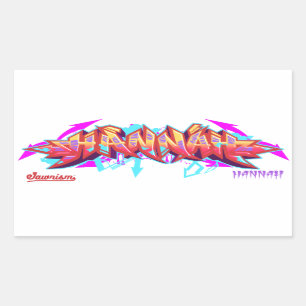 Der Name Hannah in Graffiti-Rectangle Stickers