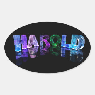 Der Name Harold in 3D-Leuchten (Foto) Ovaler Aufkleber