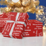 Der Name Ihres Kindes auf dem roten Papier vom Wei Geschenkpapier<br><div class="desc">Einfach mit dem Namen Ihres Kindes personalisieren! Ändern Sie es einfach einmal für das gesamte Design. Ihr Kind wird seine Geschenke,  die in diesem Papier eingepackt sind,  direkt vom Weihnachtsmann selbst Liebe geben!</div>