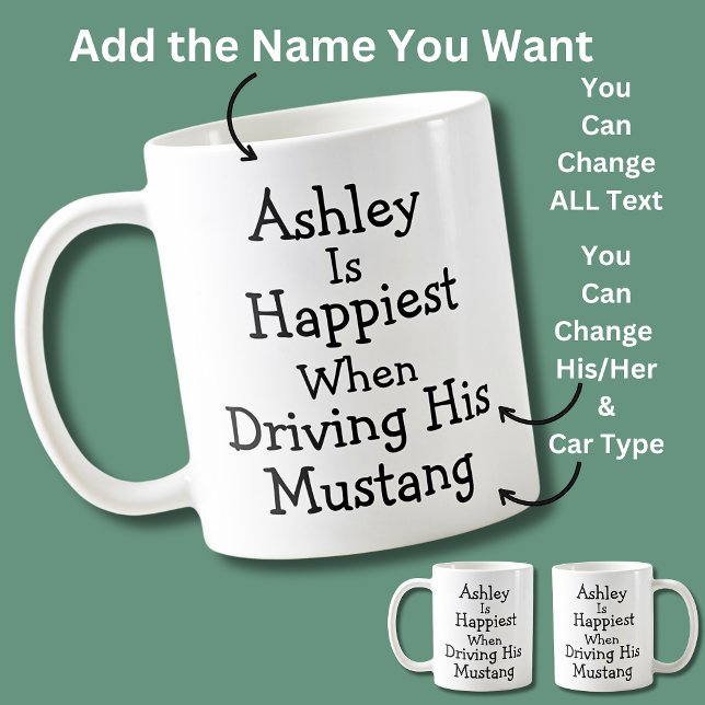 Der Name ist am glücklichsten, wenn er (Autotyp) f Kaffeetasse (Von Creator hochgeladen)