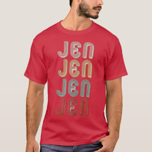 Der Name ist Jen in der Vintagen Diskothek Retro T-Shirt
