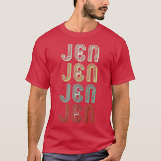 Der Name ist Jen in lustigem Retro-Vintage-Disco T-Shirt