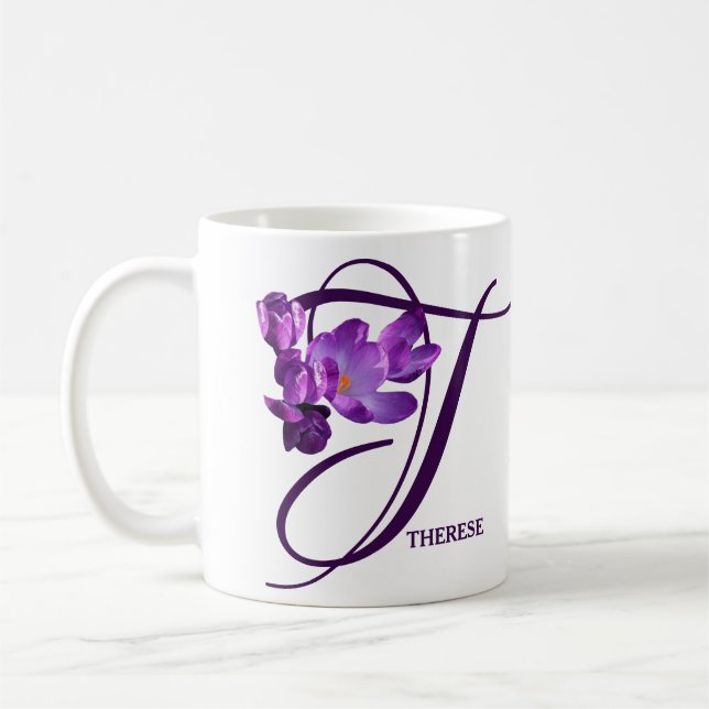 Der Name ist lila, blumenreich Kaffeetasse (Links)
