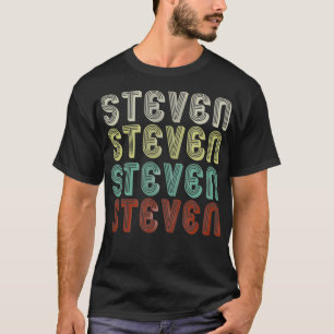 Der Name ist Steven im Retro-Vintage-Disco-Lustig  T-Shirt