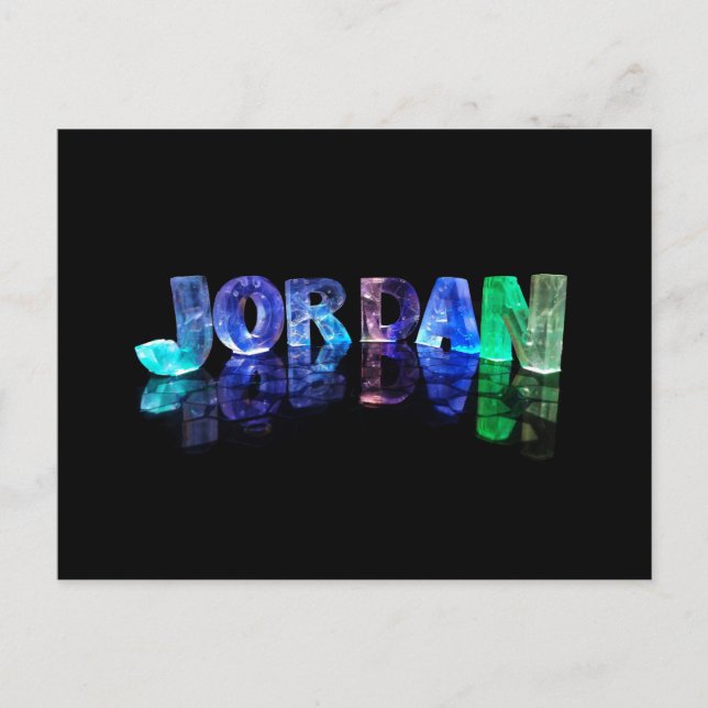 Der Name Jordan in 3D-Leuchten (Foto) Postkarte (Vorderseite)
