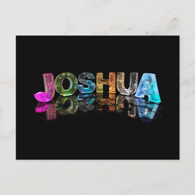 Der Name Joshua in 3D-Leuchten (Foto) Postkarte (Vorderseite)