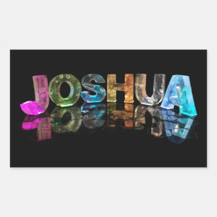 Der Name Joshua in 3D-Leuchten (Foto) Rechteckiger Aufkleber