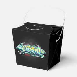 Der Name Justin in Graffiti Geschenkschachtel