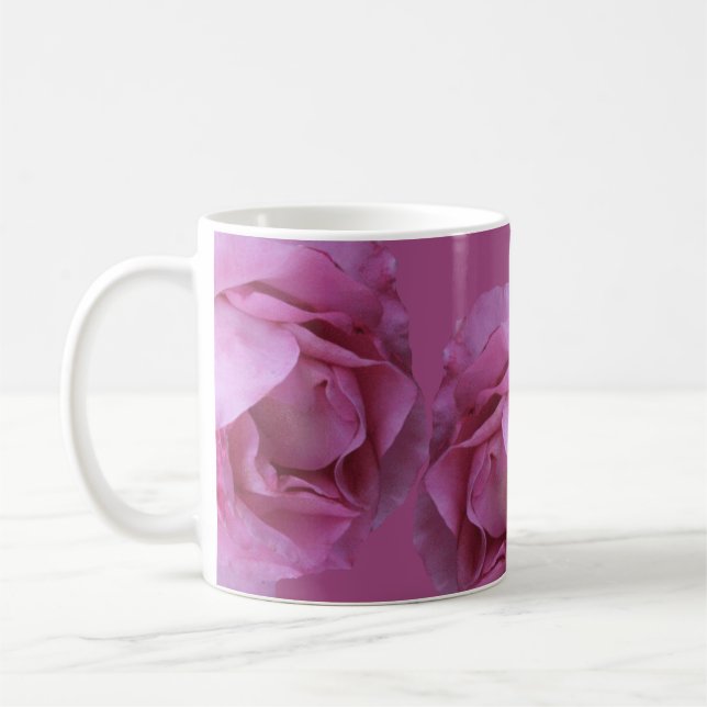 Der Name Karen hübsch rosa Rosa Blütenblüte Kaffeetasse (Links)