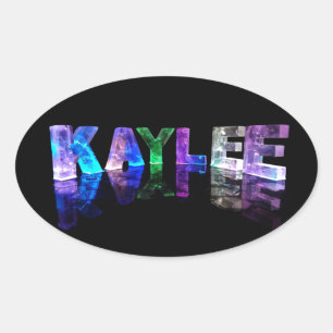 Der Name Kaylee in 3D-Leuchten (Foto) Ovaler Aufkleber