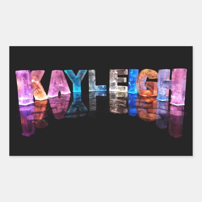 Der Name Kayleigh in 3D Lights (Foto) Rechteckiger Aufkleber (Vorderseite)