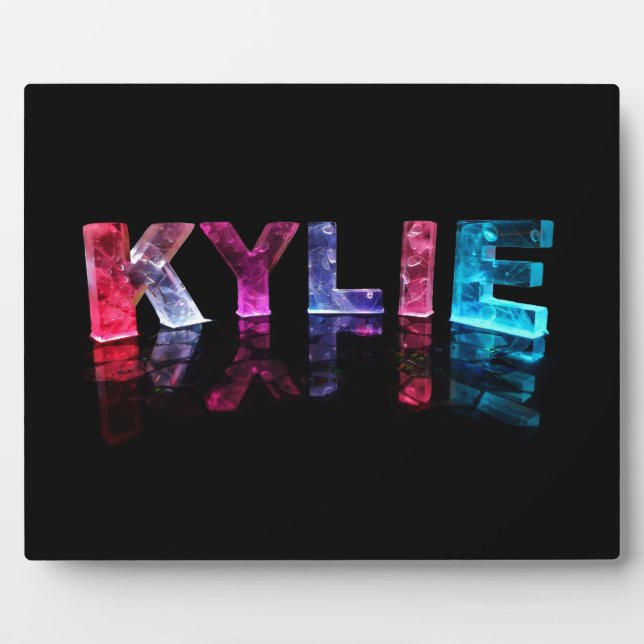 Der Name Kylie in 3D-Leuchten (Foto) Fotoplatte (Vorderseite)